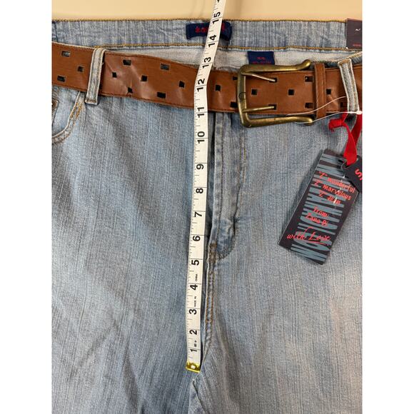 VTG Y2K Zana Di Women’s Wide Leg Jeans Plus Size 24 Belted NWT Baggy Boho Skater - Picture 11 of 16